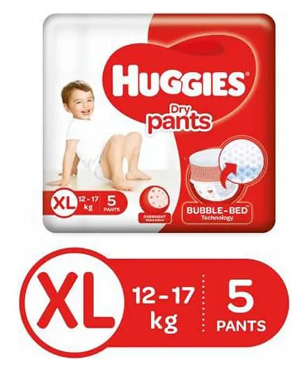 Huggies Dry Pants Extra Large Size Diapers - 5 Pieces