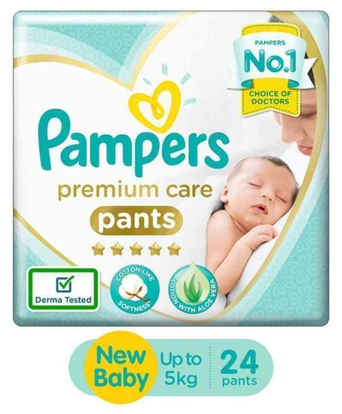 Pampers Premium Care Pants Diapers New Baby, 24 Pieces
