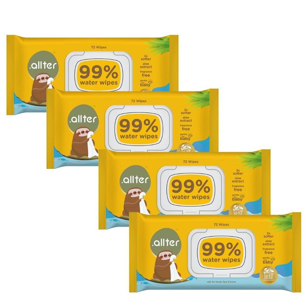 Allter Baby Wipes || 99% Water || Pack of 4
