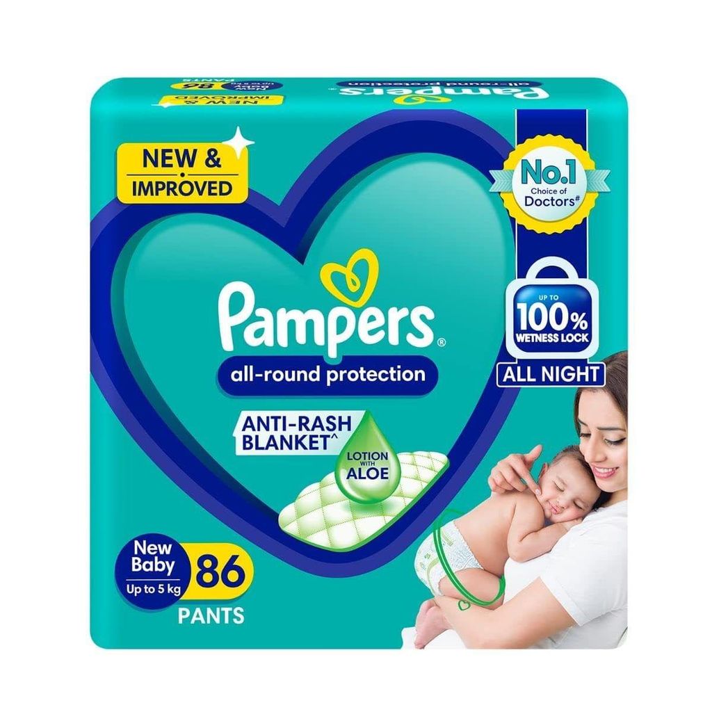 Pampers All round Protection Pants, New Born baby (XS) 86 Count