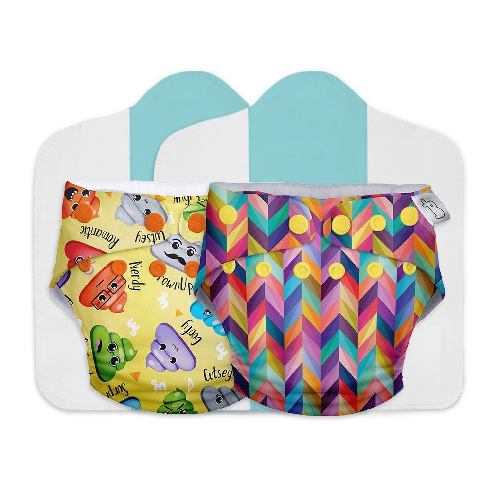 SuperBottoms Cloth Diapers for babies - Cloth Diaper Combo Pack of 2 Freesize UNO- New Version| Reusable