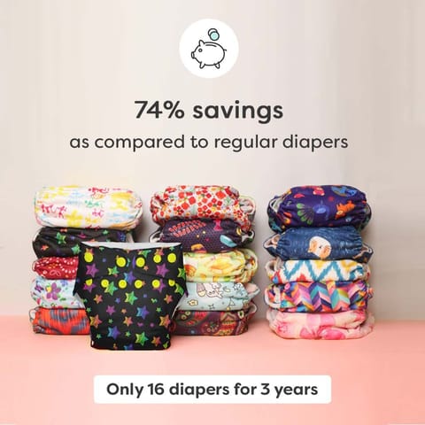 SuperBottoms Stash Builder Pack with 3 Freesize UNO- New version| Cloth diapers for babies from 0-3yrs