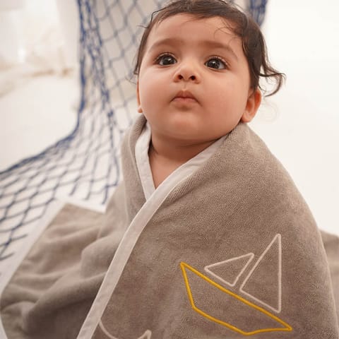 Greendigo Baby Organic Cotton Towel - Seas the day