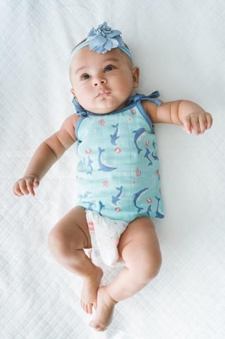 Kaarpas Ocean Dive organic muslin top with knots 3 pack : Dolphin, Octopus and Seahorse