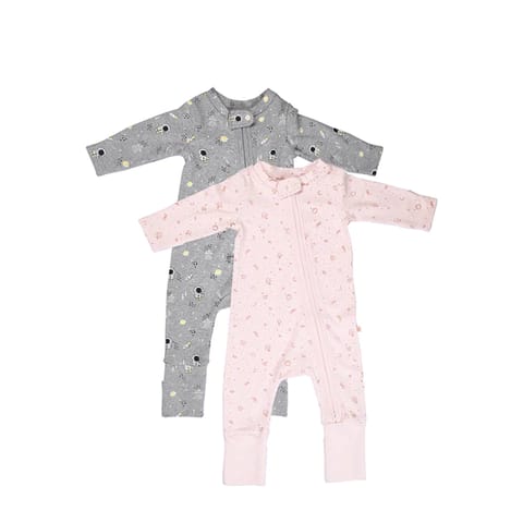 Greendigo Baby Organic Cotton Sleepsuit - Over The Moon - Pack of 2