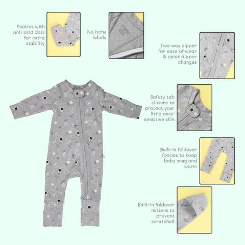 Greendigo Baby Organic Cotton Sleepsuit - Over The Moon - Pack of 2