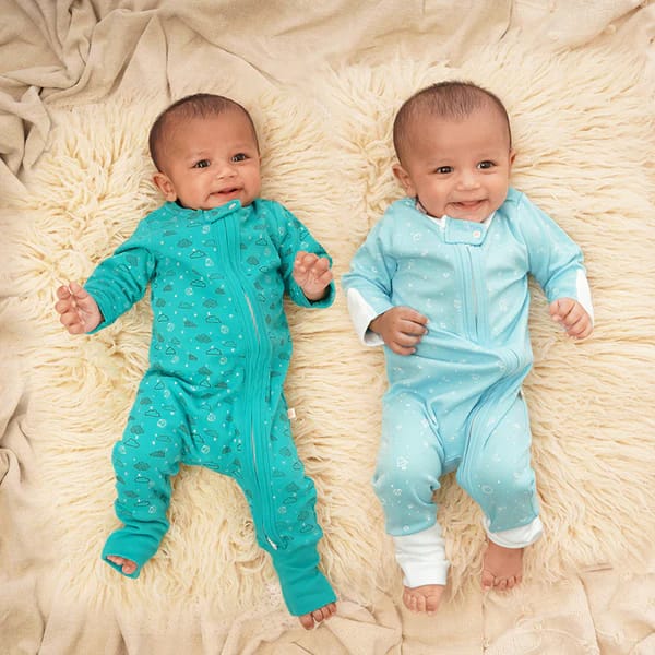 Greendigo Baby Organic Cotton Sleepsuit - Starry Sleeper - Pack of 2