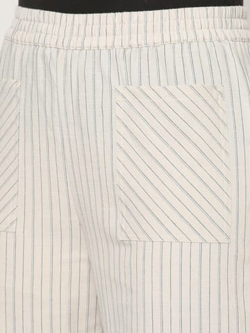 Mystere Paris White Striped Loung Pants