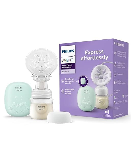 Philips Avent Electric Breast Pump SCF323 | Soft adaptive cushion one size fits all | Portable & Compact USB Charging | 4 stimulation & 4 expression modes| Gently stimulates milk flow | Easy to clean