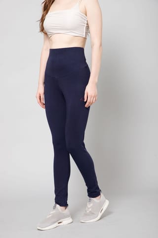 ZELENA Cotton 247 Mom Navy Blue High Waisted Maternity Leggings