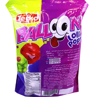 Lollipops Fruit Flavour With Gum Terko 100 Pieces
