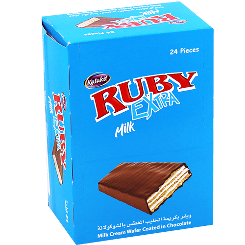 Milk & Choco Wafers Ruby 24 Pieces | بسكويت روبي حليب مغطس شوكولا 24 قطعة