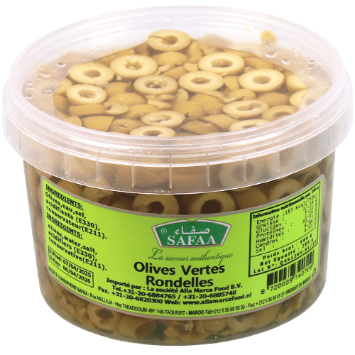 Green Olives Sliced Safaa 600g | زيتون اخضر شرائح صفاء 600غ