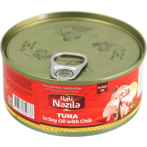 Tuna in Soy Oil with Chili Nazila 160g | تونة بزيت الصويا والفلفل الحار نازيلا 160غ