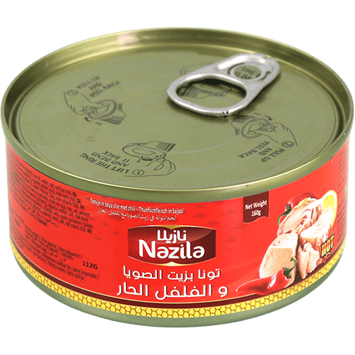 Tuna in Soy Oil with Chili Nazila 160g | تونة بزيت الصويا والفلفل الحار نازيلا 160غ