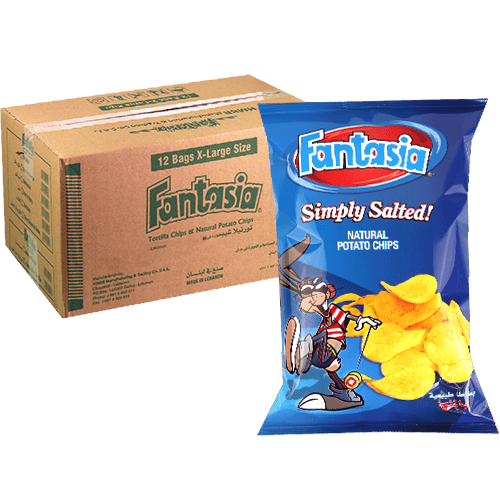 Simply Salted Potato Chips Fantasia 12x90g | طرد شيبس بطاطا مملح فانتازيا 12×90غ