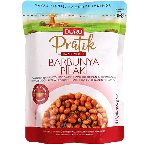 Barbunya Pilaki Beans in Tomato Sauce Duru 400g | فاصوليا بصلصة الطماطم جاهزة للاكل دورو 400غ