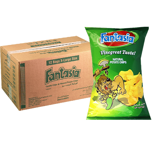 Vinegar Potato Chips Carton Fantasia 12x90g | طرد شيبس بطاطا بالخل فانتازيا 12×90غ