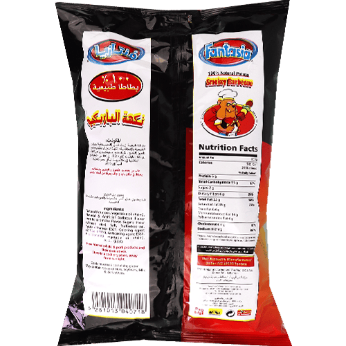 Smokey Barbecue Potato Chips Carton Fantasia 12x90g | طرد شيبس بطاطا بنكهة الباربكيو المدخن فانتازيا 12×90غ