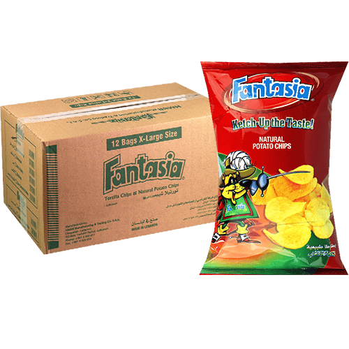 Ketchup Flavor Potato Chips Carton Fantasia 12x90g | طرد شيبس بطاطا بنكهة الكاتشب فانتازيا 12×90غ