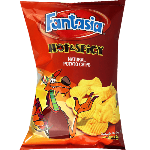Hot & Spicy Potato Chips Carton Fantasia 12x90g | طرد شيبس بطاطا حار وحريف فانتازيا 12×90غ