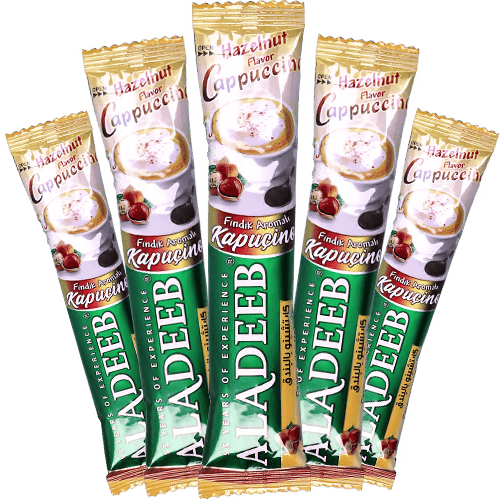 Cappuccino Hazelnuts Aladeeb 5St | خمس ظروف كابتشيتو بندق الاديب
