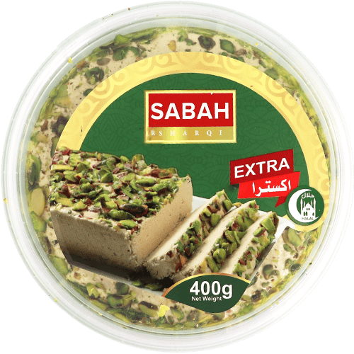 Sesame Halva Extra Pistachio Sabah Sharqi 400g | حلاوة طحينية إكسترا بالفستق صباح شرقي 400غ