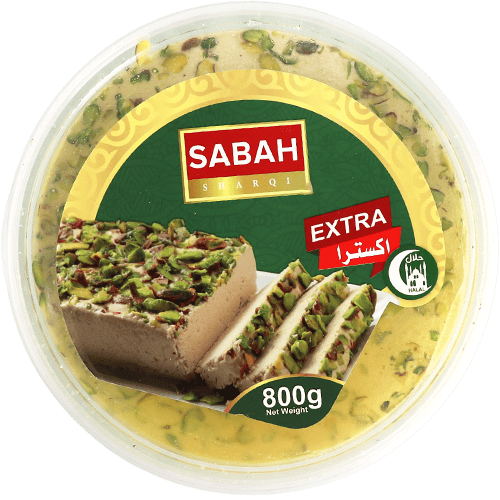 Sesame Halva Extra Pistachio Sabah Sharqi 800g | حلاوة طحينية إكسترا بالفستق صباح شرقي 800غ