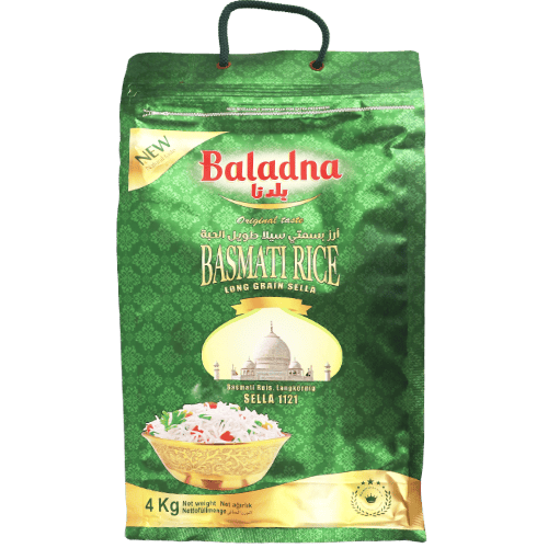 Long Grain Sella Basmati Rice Baladna 4kg | رز بسمتي سيلا طويل الحبة بلدنا 4كغ