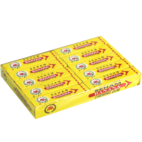Banana Flavour Chewing Gum Seham 20 Packs | علكة سهام بطعم الموز 20 قطعة
