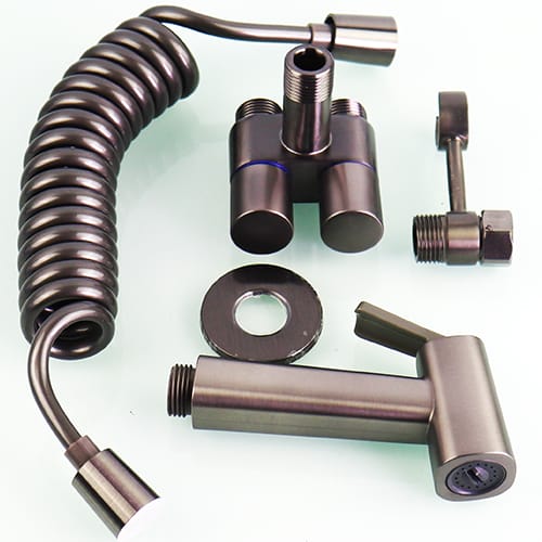 Brass-Core Toilet Bidet Sprayer Set with Dual Valve Vesta | طقم شطاف تواليت بقلب نحاس وحنفية مزدوجة فيستا