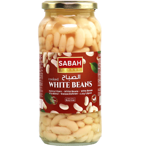 Cooked White Beans Sabah Sharqi 540g | فاصولياء بيضاء مسلوقة صباح شرقي 540غ