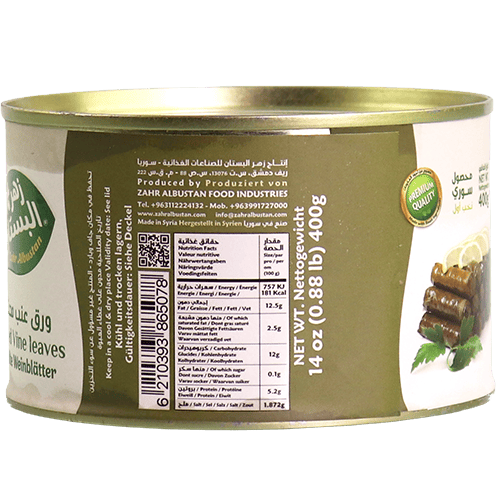 Stuffed Vine Leaves Zahr Albustan 400g | ورق عنب محشي زهر البستان 400غ