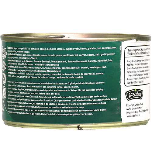 Tazideen White Beans in Tomato Sauce 400g | الفاصولياء البيضاء بصلصة الطماطم تازيدين 400غ