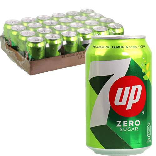 7UP Zero Sugar Lemon & Lime 330ml | طرد سفن أب زيرو ليمون 330مل 24