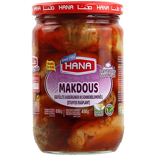 Makdous Stuffed Eggplant Hana 650g | مكدوس باذنجان هنا 650غ