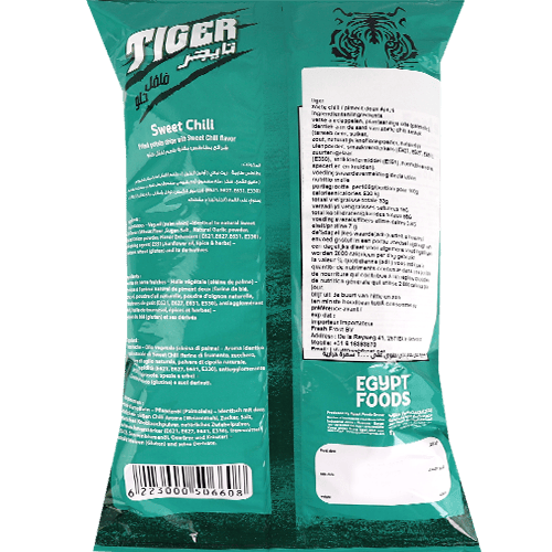 Tiger Sweet Chili Flavor Potato Chips 90g | رقائق بطاطا تايجر بطعم الفلفل الحلو 90غ