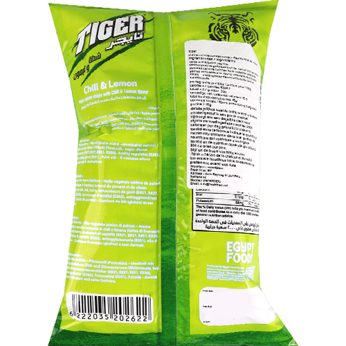 Tiger Chili & Lemon Potato Chips 90g | رقائق بطاطا تايجر بالشطة والليمون 90 غ