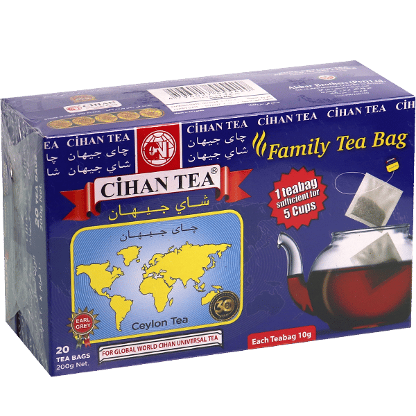Cihan Earl Grey Tea Family Tea Bags 20 | شاي ايرل غراي جيهان أكياس عائلية 20 ظرف كبير