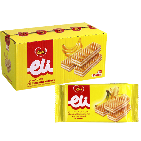 Lina Eli Banana Wafers 24 Packs | ويفر إيلي بالموز لينا 24 قطعة