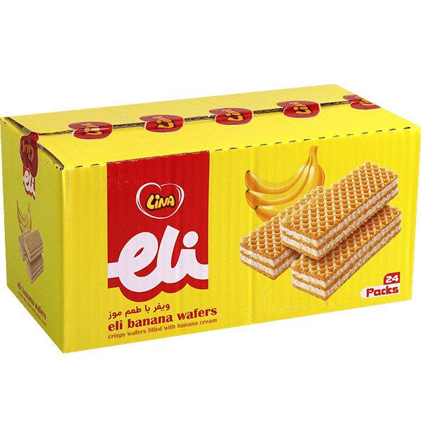Lina Eli Banana Wafers 24 Packs | ويفر إيلي بالموز لينا 24 قطعة