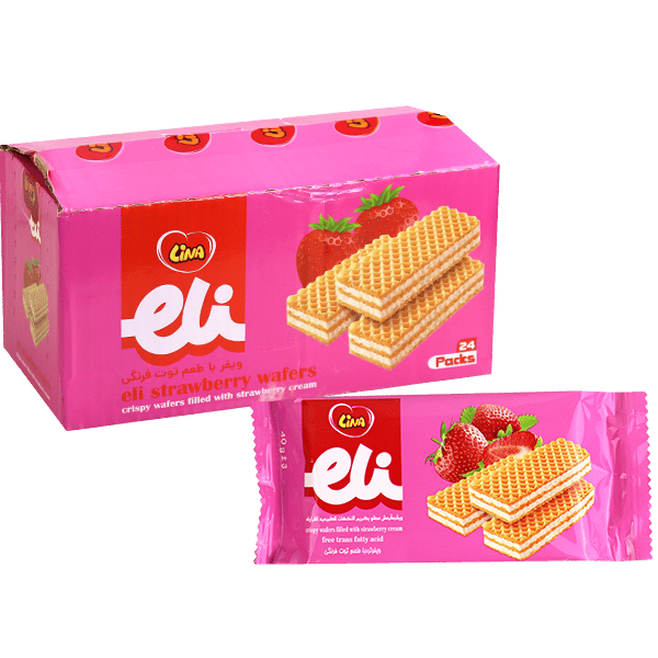 Lina Eli Strawberry Wafers 24 Packs | ويفر إيلي بالفراولة لينا 24 قطعة