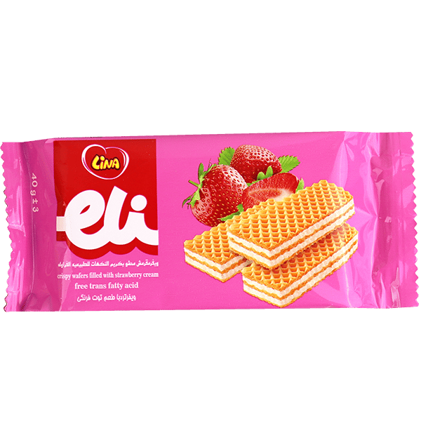 Lina Eli Strawberry Wafers 24 Packs | ويفر إيلي بالفراولة لينا 24 قطعة