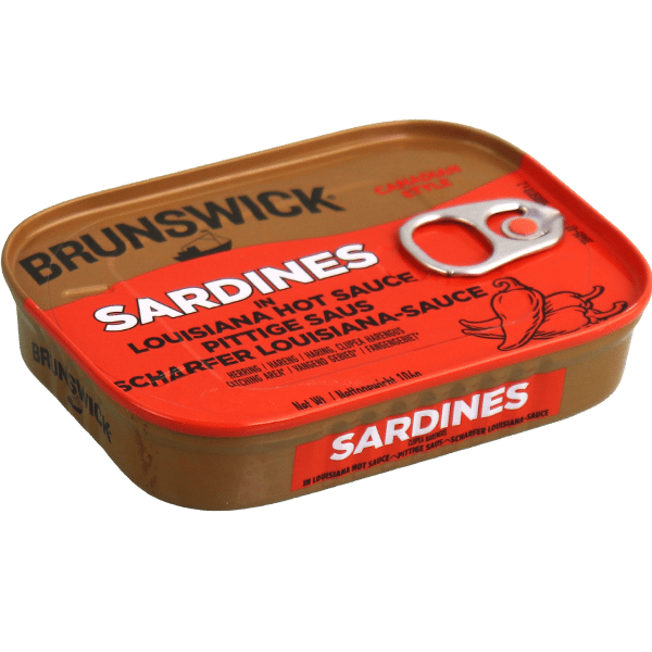 Brunswick Sardines in Louisiana Hot Sauce 106g | سردين بصلصة لويزيانا الحارة برونزويك 106غ