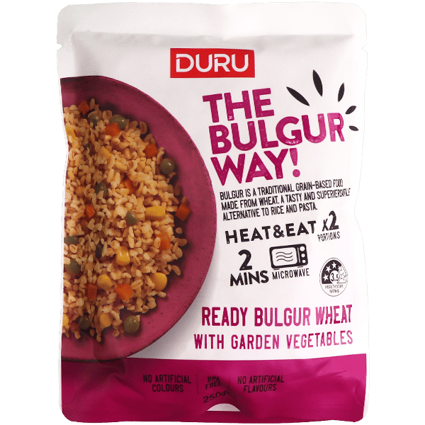 Duru Ready Bulgur Wheat with Garden Vegetables 250g | وجبة برغل بخضار الحديقة جاهزة للأكل دورو 250غ