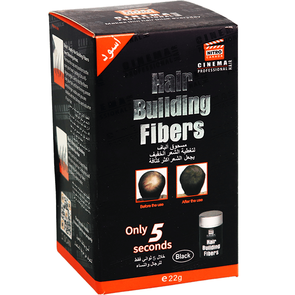 Hair Building Fibers Black Nitro Canada 22g | ألياف بناء الشعر أسود نيترو كندا 22غ