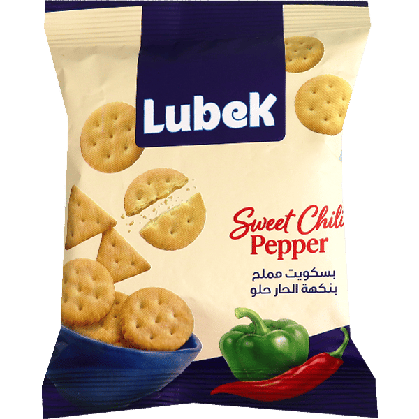 Sweet Chili Pepper Salted Crackers Lubek 12 pcs | بسكويت مملح بنكهة الحار الحلو لوبيك 12 قطعة