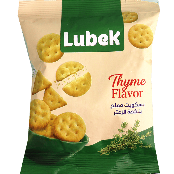 Thyme and Olive Oil Salted Crackers Lubek 12 pcs | بسكويت مملح بالزعتر وزيت الزيتون لوبيك 12 قطعة