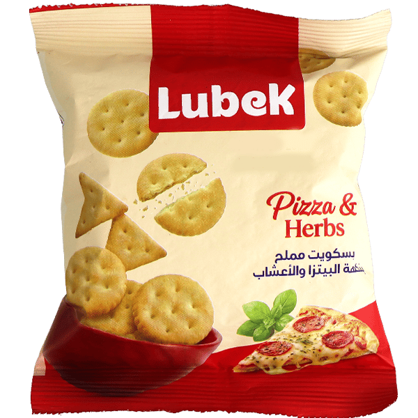 Pizza and Herbs Salted Crackers Lubek 12 pcs | بسكويت مملح بنكهة البيتزا والاعشاب لوبيك 12 قطعة
