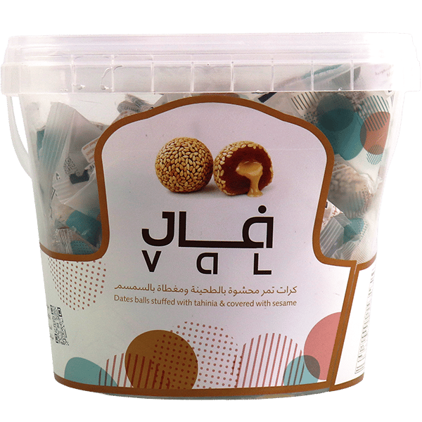 Tahini Date Balls with Sesame Val 500g | كرات التمر بالطحينة والسمسم فال 500غ